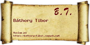 Báthory Tibor névjegykártya